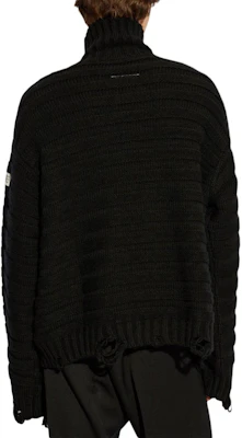 MM6 메종 마르지엘라 FW24 디스트레스트 터틀넥 스웨터 블랙 SH0HA0004M13040-BLACK Shop MM6 메종 마르지엘라 FW24 디스트레스트 터틀넥 스웨터 블랙 SH0HA0004M13040-BLACK