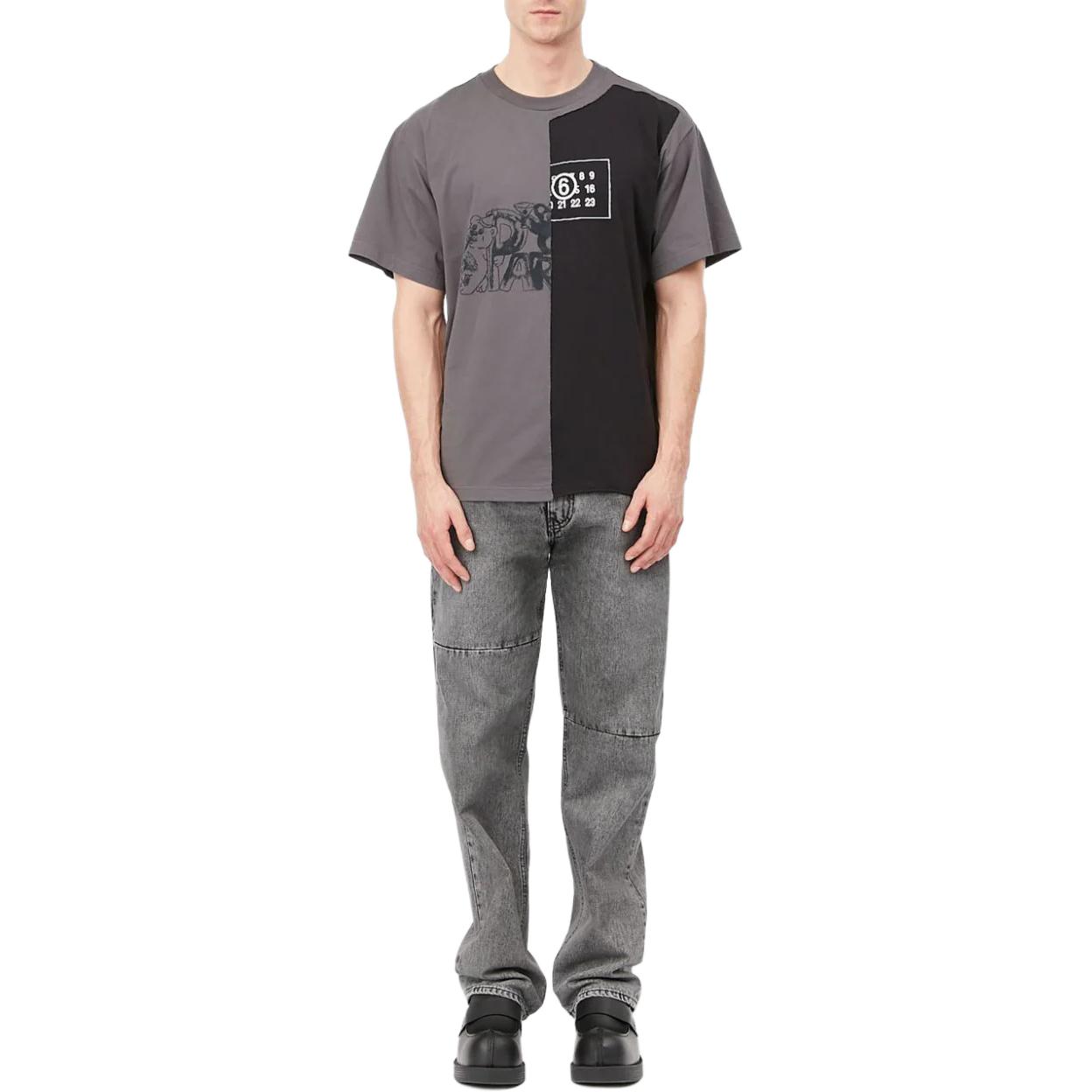 MM6 Maison Margiela FW24 Graphic Print Two-Tone  T-Shirt Gray Short Sleeve SH0GC0026S24311-GRAY 圖 3