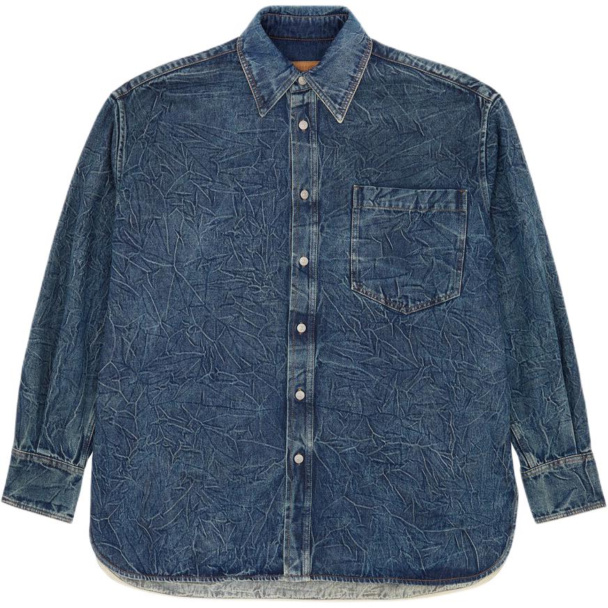 MM6 Maison Margiela FW24 Lightweight Denim Button-Up Shirt Men’s Blue SH0DT0015S30460-993
