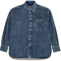 MM6 Maison Margiela FW24 Lightweight Denim Button-Up Shirt Men’s Blue SH0DT0015S30460-993 MM6 Maison Margiela FW24 Lightweight Denim Button-Up Shirt Men’s Blue SH0DT0015S30460-993