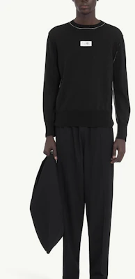 MM6 Maison Margiela FW24 Minimalist Numeric Logo Pullover Sweater Black Men’s. SH0HL0017M13037-900 Lookbook MM6 Maison Margiela FW24 Minimalist Numeric Logo Pullover Sweater Black Men’s. SH0HL0017M13037-900