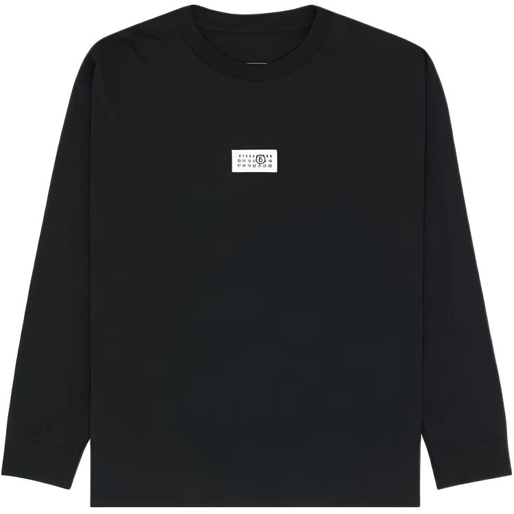 MM6 Maison Margiela FW24 Numeric Logo Black Relaxed Long-Sleeve T-Shirt Men. SH0GC0034S24312-900