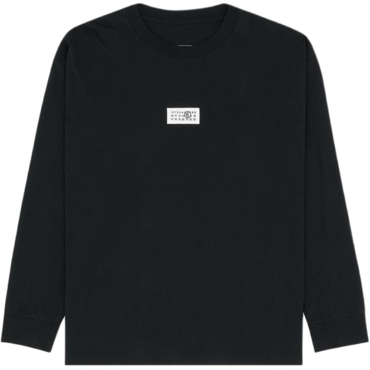 MM6 Maison Margiela FW24 Numeric Logo Black Relaxed Long-Sleeve T-Shirt Men. SH0GC0034S24312-900 圖 2