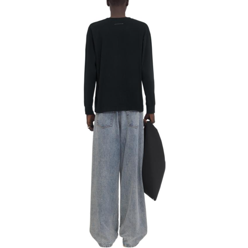 MM6 Maison Margiela FW24 Numeric Logo Black Relaxed Long-Sleeve T-Shirt Men. SH0GC0034S24312-900 圖 4