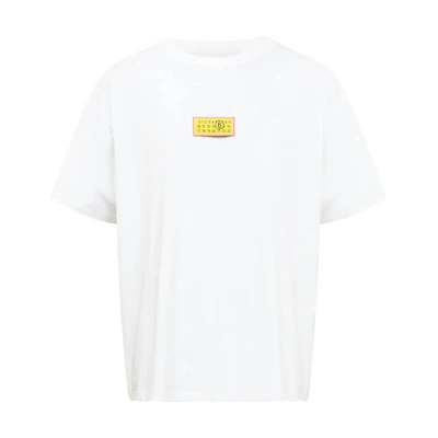 MM6 Maison Margiela FW24 Numeric Pattern Patch Crewneck Oversized Tee White SH2GC0012S23588-WHITE