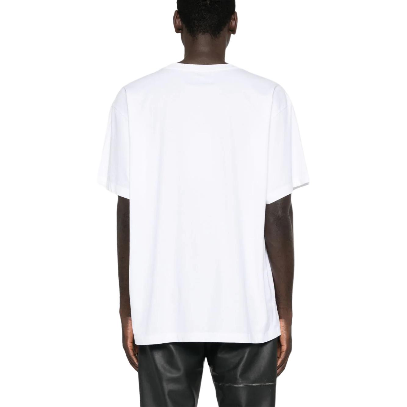 Shop MM6 Maison Margiela FW24 Ribbed Crewneck Short Sleeve T-Shirt White Menswear SH0GC0032S24312-WHITE