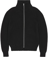 MM6 Maison Margiela FW24 Ribbed Knit High Neck Track Jacket Black . SH0AM0028M13039-900 MM6 Maison Margiela FW24 Ribbed Knit High Neck Track Jacket Black . SH0AM0028M13039-900