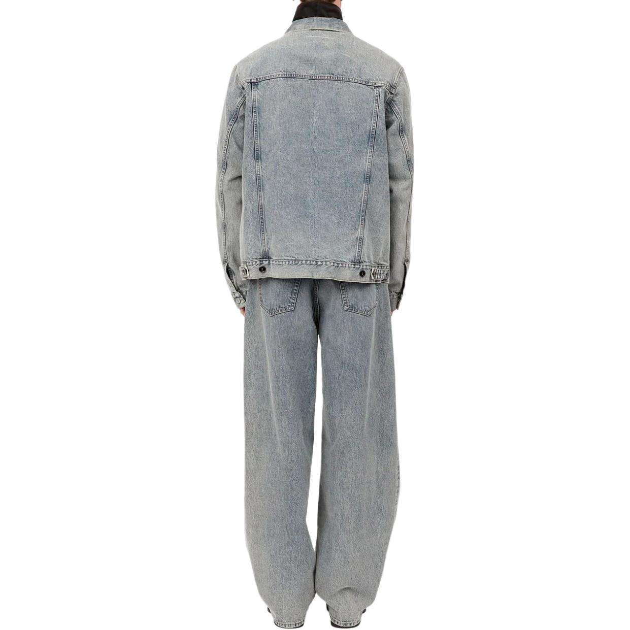 Shop MM6 Maison Margiela FW24 單排扣牛仔外套 藍色長袖 SH0AM0019S30844-BLUE