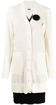 MM6 Maison Margiela Layered Cardigan Brooch Long Sleeve Dress White FW21 S52CT0622S17771003F Buy MM6 Maison Margiela Layered Cardigan Brooch Long Sleeve Dress White FW21 S52CT0622S17771003F