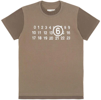 MM6 Maison Margiela Number Graphic Patchwork Unisex T-Shirt Taupe Gray. SH0GC0001STJ391962 Order MM6 Maison Margiela Number Graphic Patchwork Unisex T-Shirt Taupe Gray. SH0GC0001STJ391962