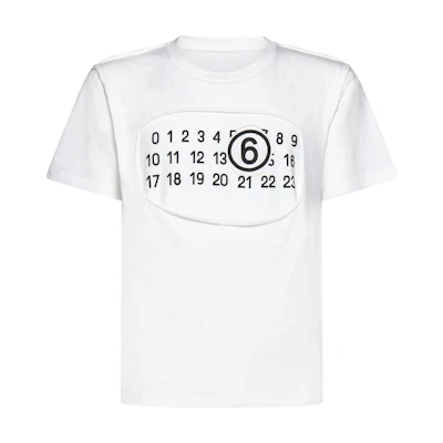MM6 Maison Margiela Number Print Crewneck Short-Sleeve T-Shirt Men’s White S62GD0165S23588101