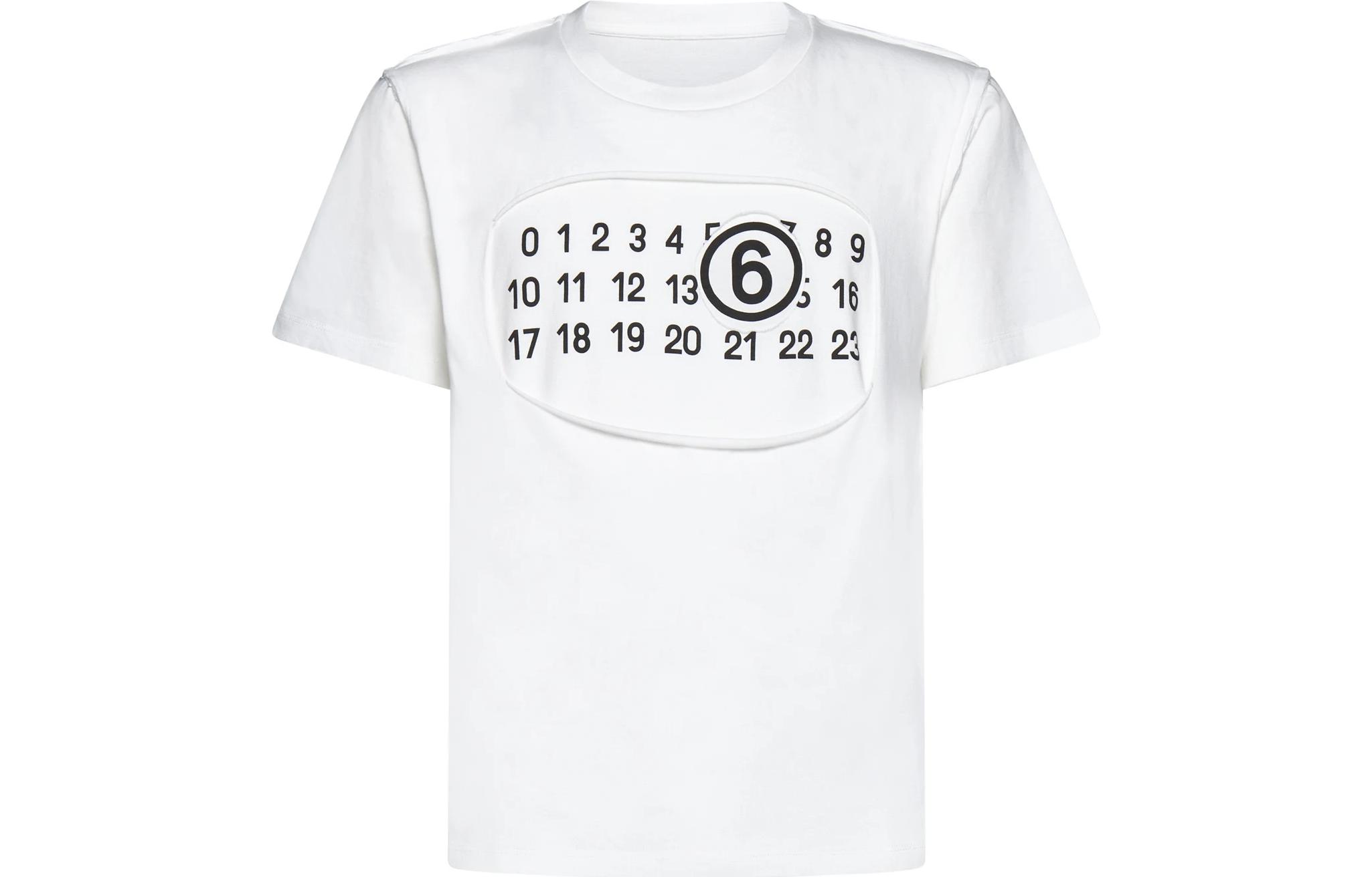 MM6 Maison Margiela Number Print Crewneck Short-Sleeve T-Shirt Men’s White S62GD0165S23588101 圖 2