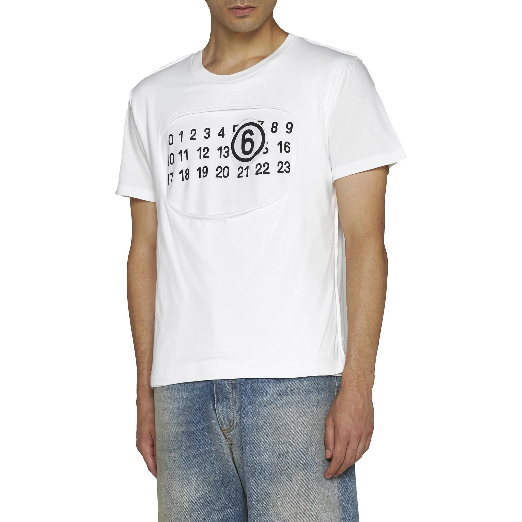 MM6 Maison Margiela Number Print Crewneck Short-Sleeve T-Shirt Men’s White S62GD0165S23588101 圖 5