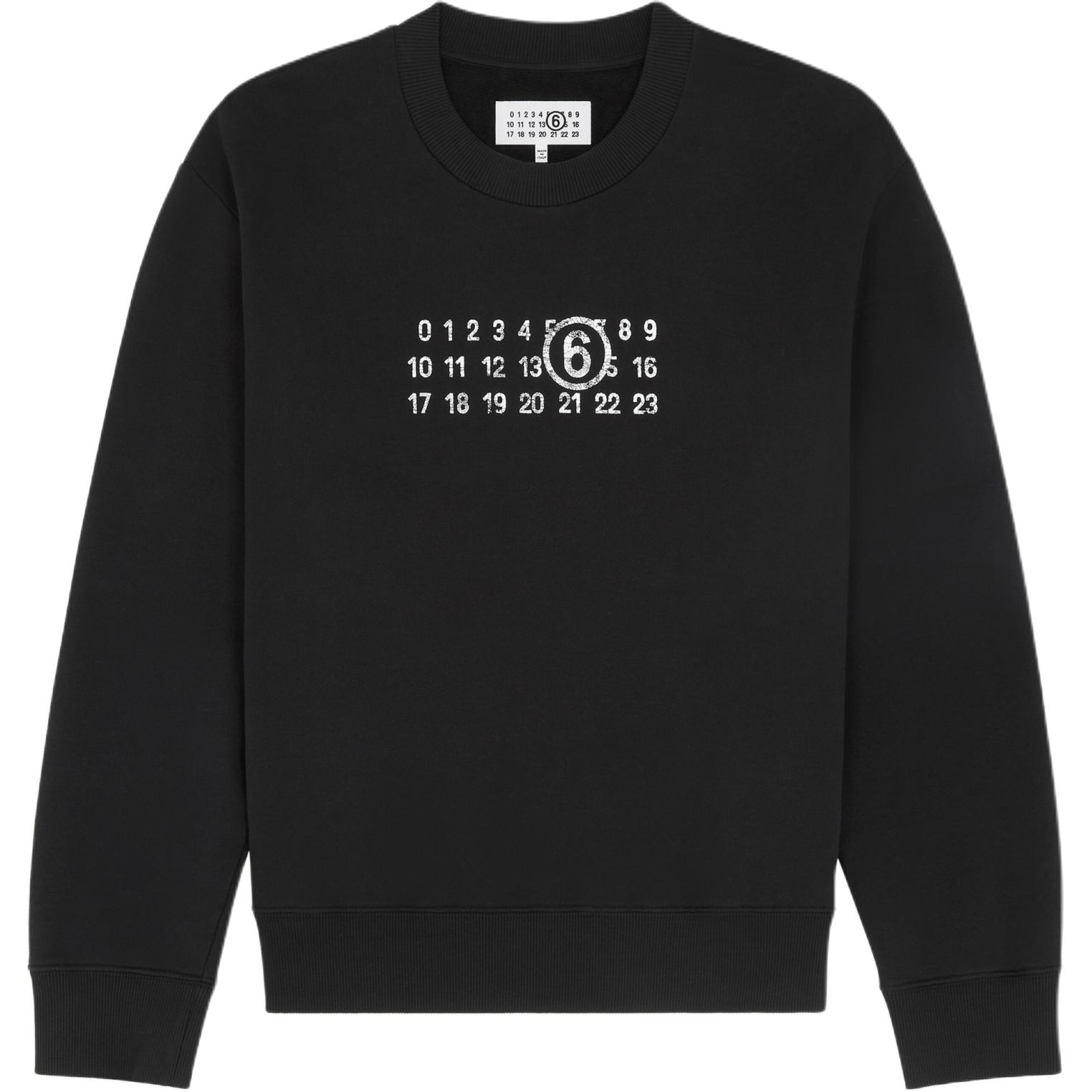 Order MM6 Maison Margiela 數字標誌圓領衫 黑色 男士款式。 SH2GU0021M25004900