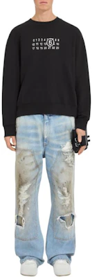 MM6 Maison Margiela 數字標誌圓領衫 黑色 男士款式。 SH2GU0021M25004900 Lookbook MM6 Maison Margiela 數字標誌圓領衫 黑色 男士款式。 SH2GU0021M25004900