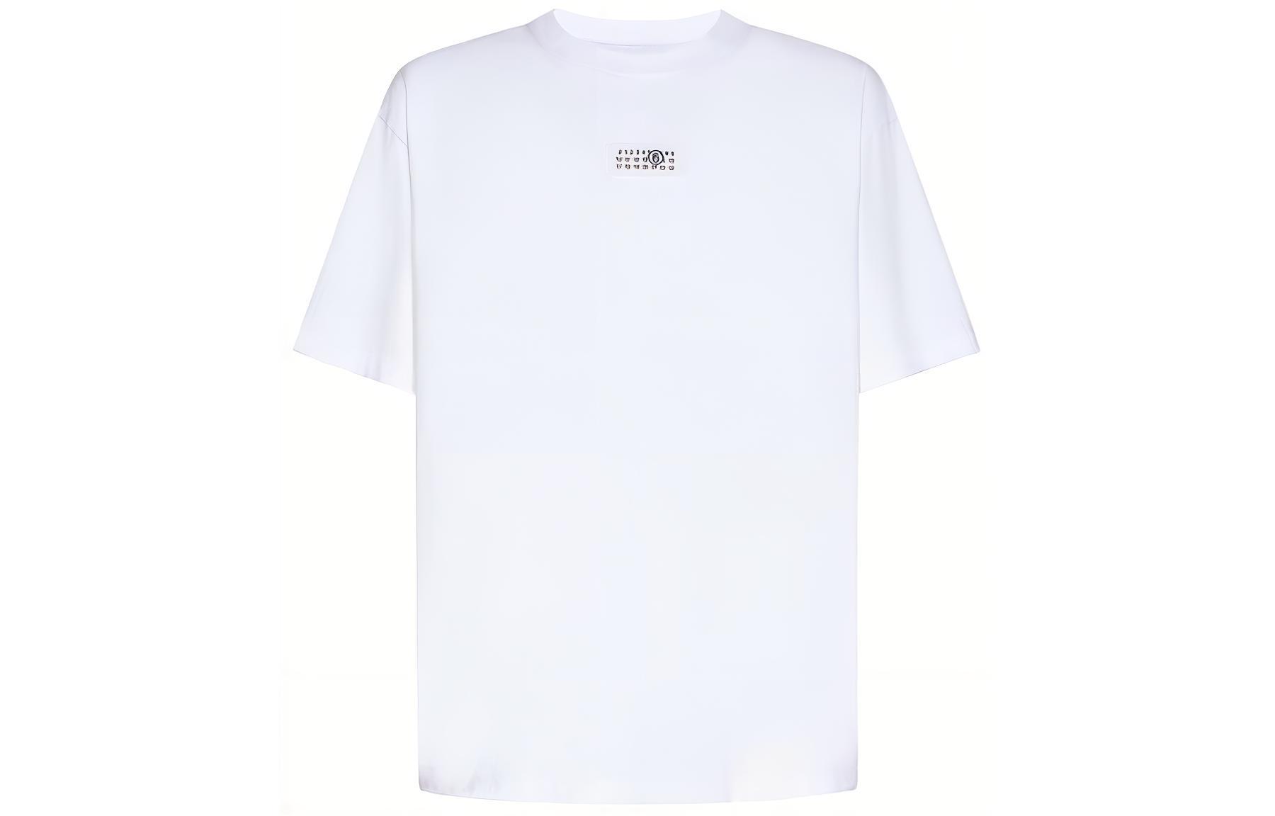 MM6 Maison Margiela Oversized Letter Print Tee Unisex White. SH0GC0017S24312100