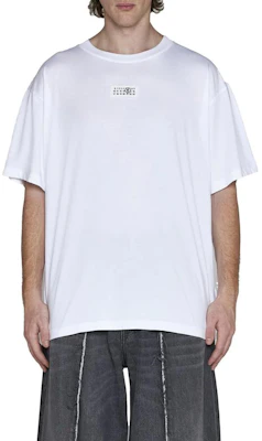 MM6 メゾン マルジェラ オーバーサイズ レタープリント Tシャツ ユニセックス ホワイト. SH0GC0017S24312100 Shop MM6 メゾン マルジェラ オーバーサイズ レタープリント Tシャツ ユニセックス ホワイト. SH0GC0017S24312100