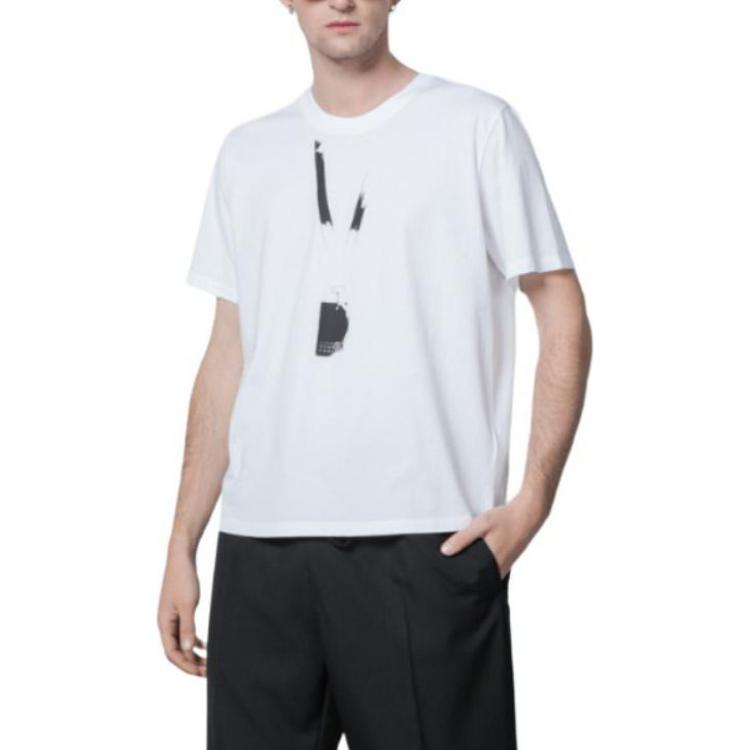 MM6 Maison Margiela Pass Design Graphic Print Cotton T-Shirt Unisex White. SH0GC0011S24312-100 圖 3