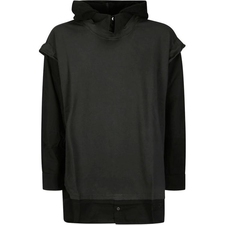 MM6 Maison Margiela Patchwork Pullover Hoodie  Black S52NH0010STJ381955