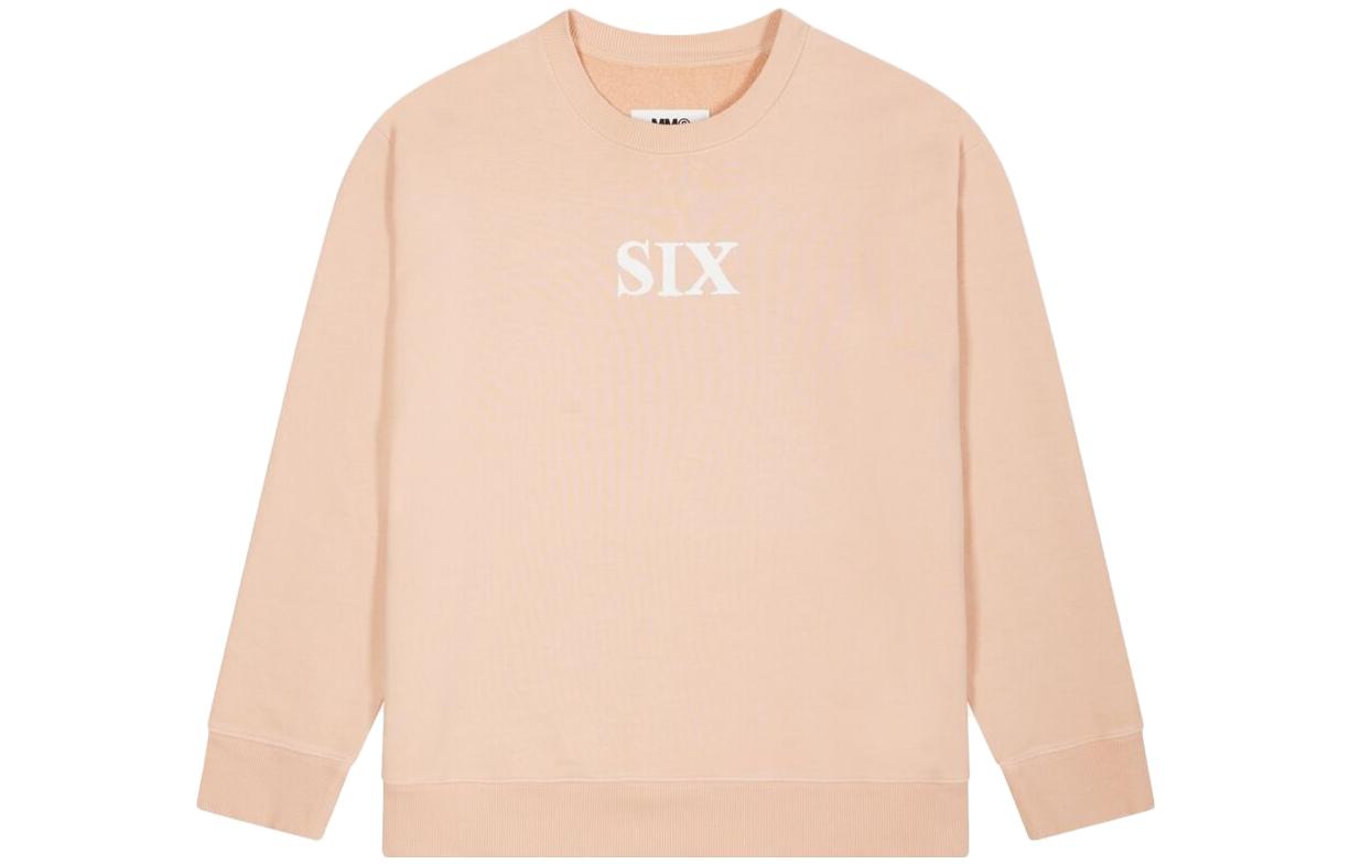 MM6 Maison Margiela Pink Crewneck Sweatshirt with Logo Print Men’s S62GU0077S25409523