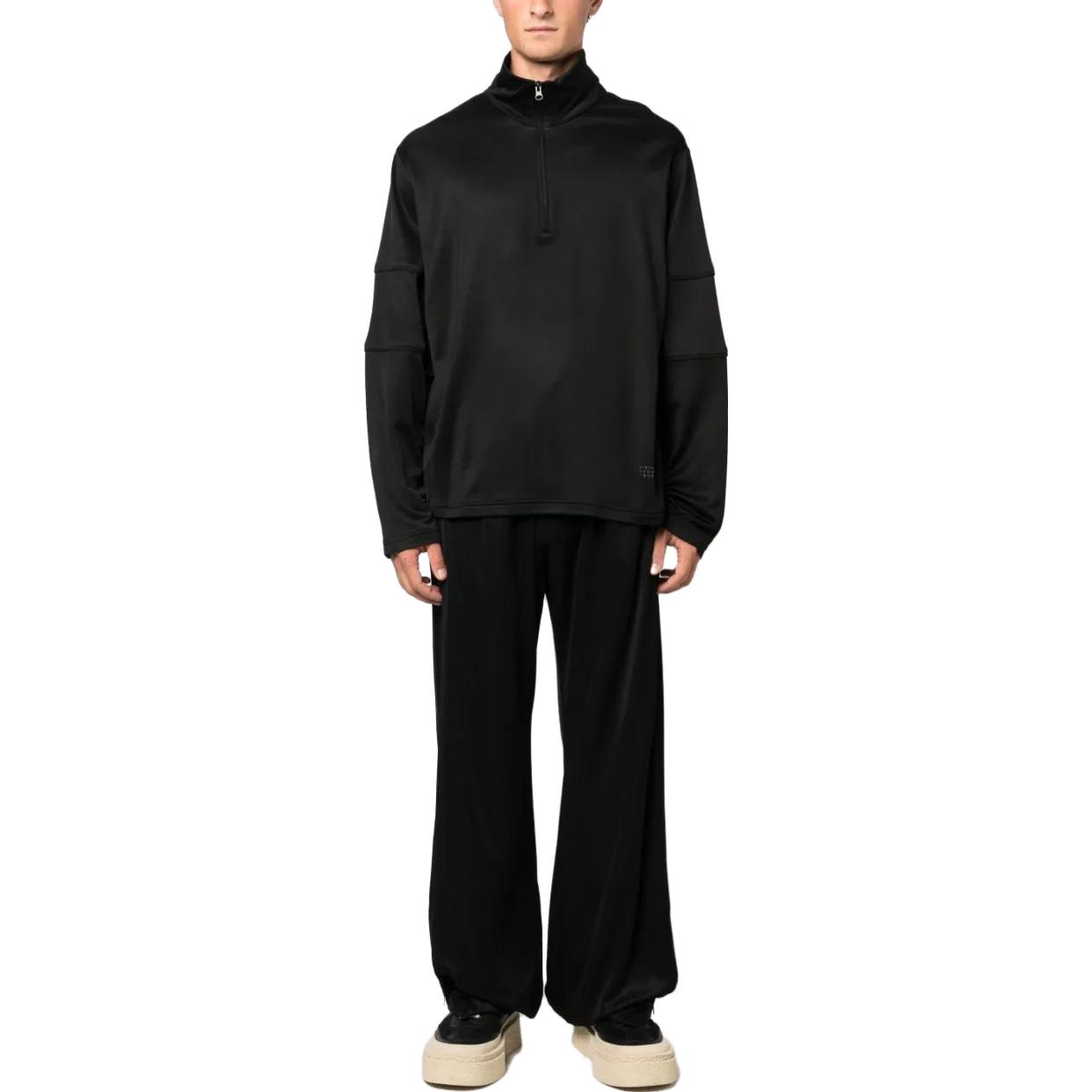 Lookbook Camiseta de Manga Larga Negra con Cuello Alto MM6 Maison Margiela S52GU0206S23008