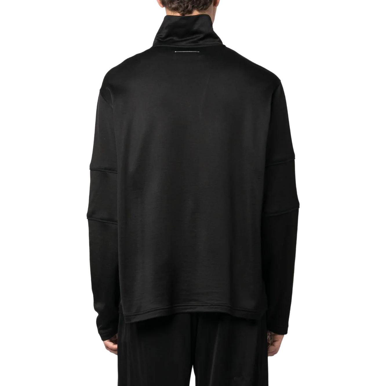 Shop Camiseta de Manga Larga Negra con Cuello Alto MM6 Maison Margiela S52GU0206S23008