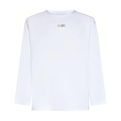 MM6 Maison Margiela Solid White Long Sleeve Crewneck T-Shirt SH0GC0007S24312100