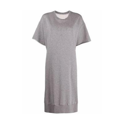 MM6 Maison Margiela SS21 Grey Solid A-Line Short Sleeve Dress S52CT0650S25337858M