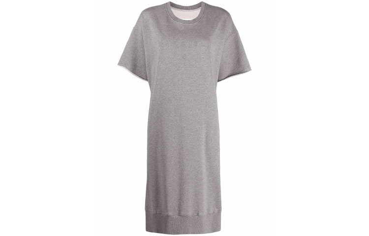 Order MM6 Maison Margiela SS21 Grey Solid A-Line Short Sleeve Dress S52CT0650S25337858M