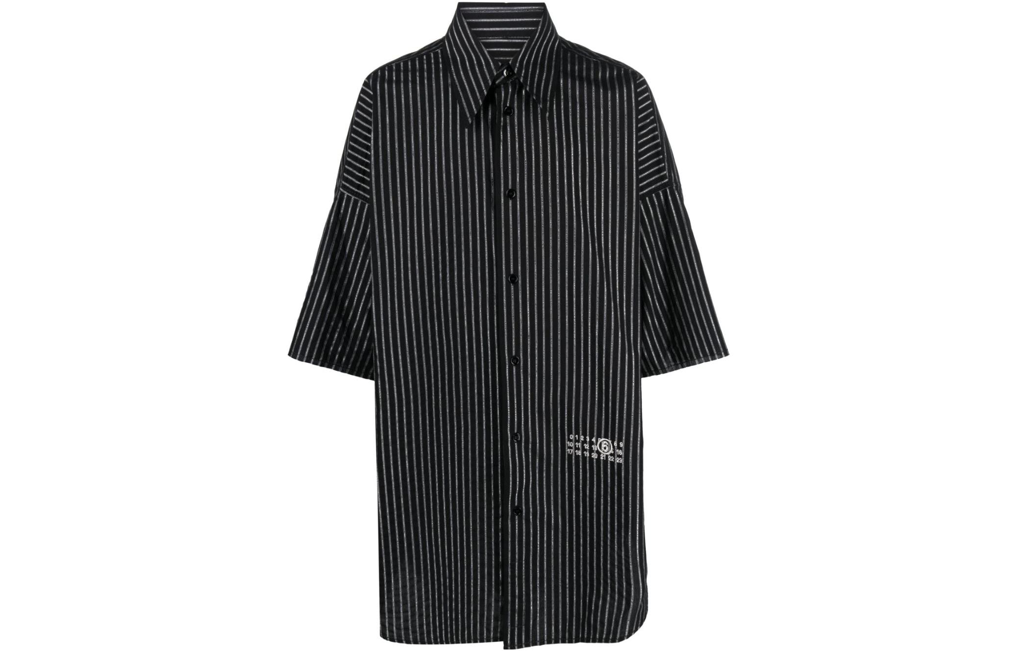 MM6 Maison Margiela SS23  Black Solid Casual Long Sleeve Shirt S62DL0086S78012002F