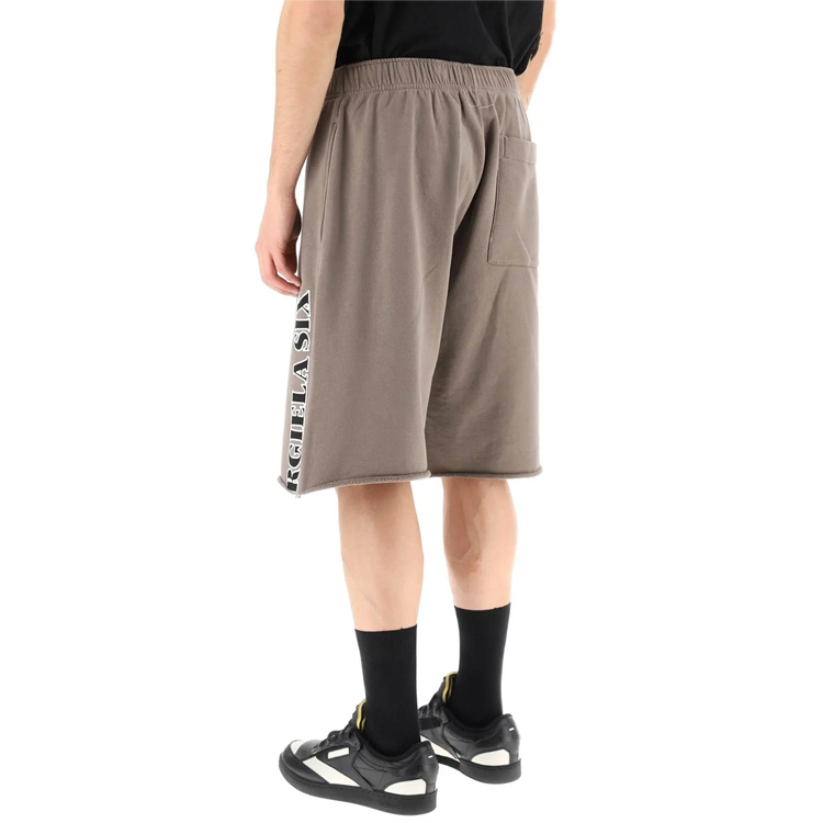 Shop MM6 Maison Margiela SS23  Brown Letter Print Knit Sweat Shorts. S52MU0093S25337-816