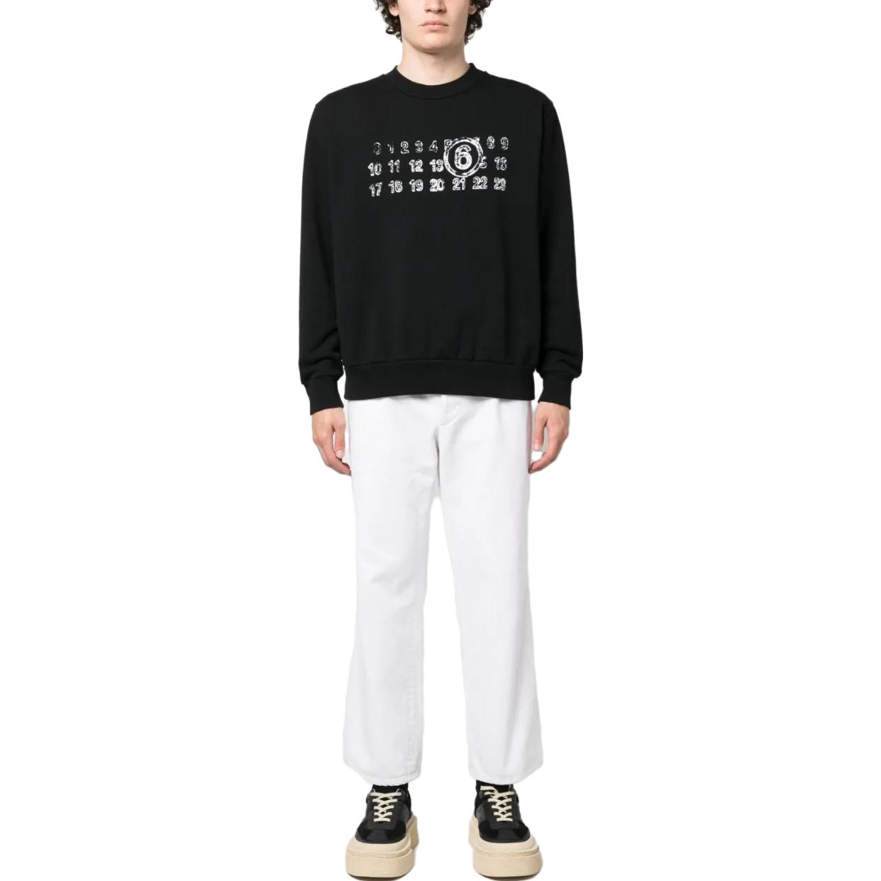 Lookbook MM6 Maison Margiela SS23 Baju Hitam Logo Huruf Lengan Panjang Lelaki. S52GU0203S25387