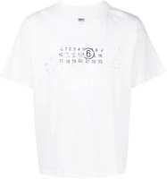 MM6 Maison Margiela SS23 Distressed Logo Print Short Sleeve Tee White Men’s S62GD0156S23588-100 MM6 Maison Margiela SS23 Distressed Logo Print Short Sleeve Tee White Men’s S62GD0156S23588-100