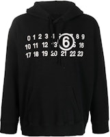 MM6 Maison Margiela SS23 Numeric Print Black Hoodie Long Sleeve. S62GU0112S25454-900 MM6 Maison Margiela SS23 Numeric Print Black Hoodie Long Sleeve. S62GU0112S25454-900