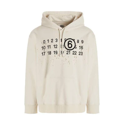 MM6 Maison Margiela SS23 Numeric Print Hoodie Beige - Long Sleeve S62GU0112S25454-722