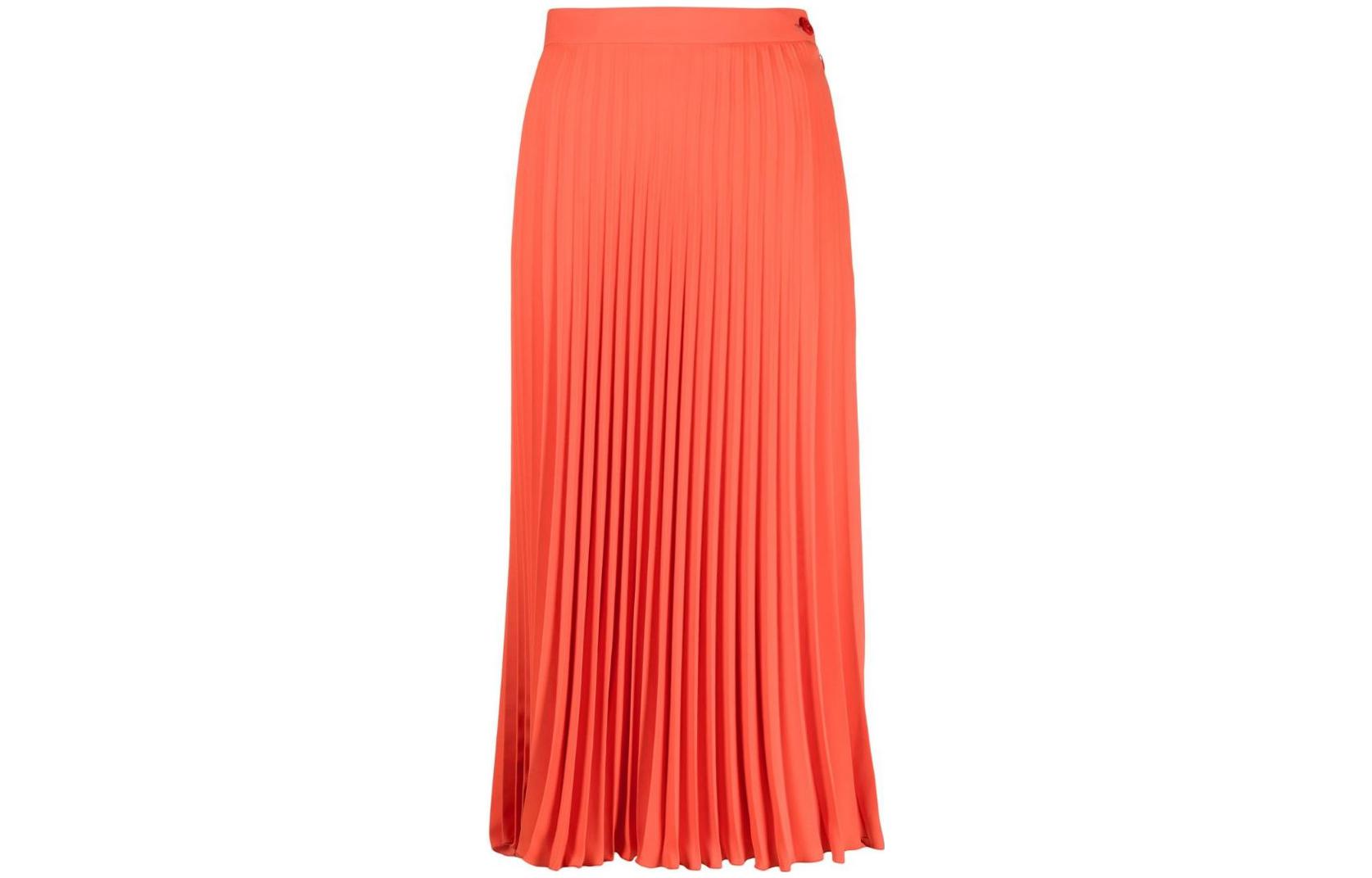Order MM6 Maison Margiela SS23 Orange High-Waisted Pleated Maxi Skirt S52MA0186S43455-204