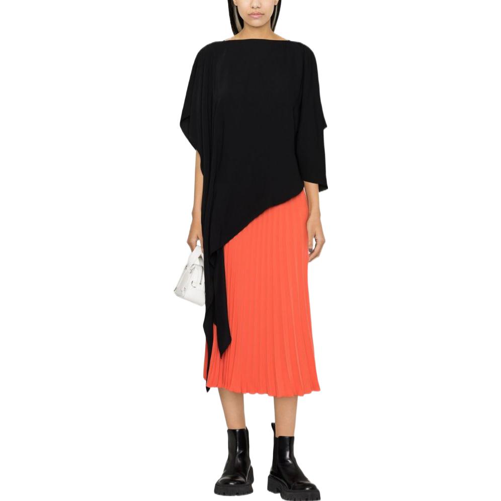 Lookbook MM6 Maison Margiela SS23 Orange High-Waisted Pleated Maxi Skirt S52MA0186S43455-204