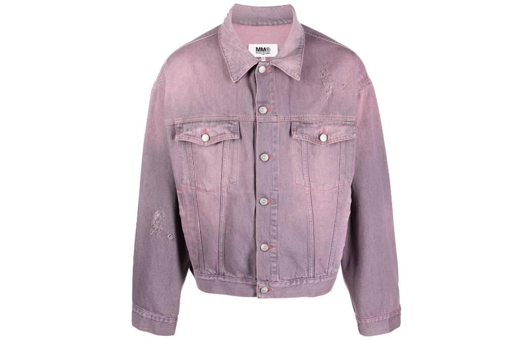 Lookbook MM6 Maison Margiela SS23 復古洗舊紫紅色丹寧外套 男款 S62AN0098S30863-252