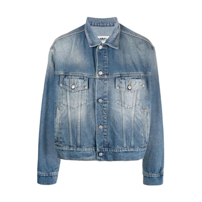 MM6 Maison Margiela SS23 Washed Distressed Crop Denim Jacket Men Blue S52AM0228S30589973