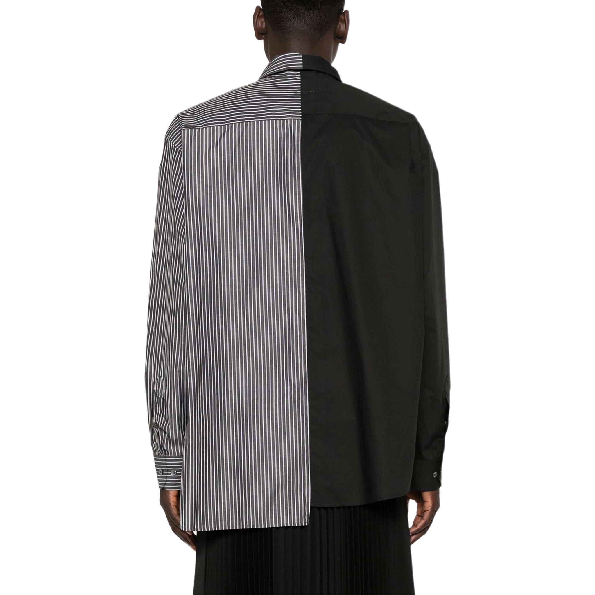 Lookbook MM6 Maison Margiela SS24 Baju Hitam Berjalur Lengan Panjang Santai SH0DT0016MTN013-BLACK