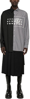 MM6 Maison Margiela SS24 Baju Hitam Berjalur Lengan Panjang Santai SH0DT0016MTN013-BLACK Shop MM6 Maison Margiela SS24 Baju Hitam Berjalur Lengan Panjang Santai SH0DT0016MTN013-BLACK