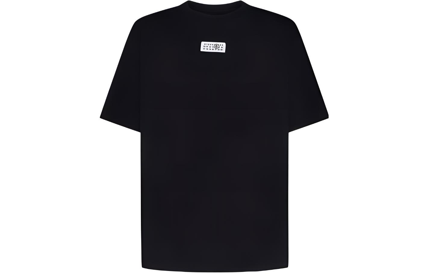 MM6 Maison Margiela SS24 Minimalist Logo Oversized Cotton T-Shirt Black  Tee SH0GC0017S24312900