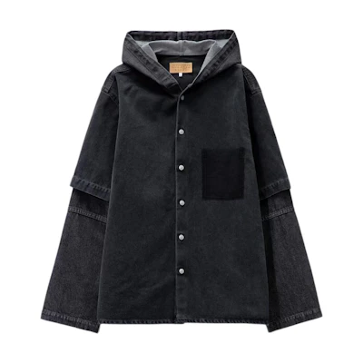 MM6 Maison Margiela SS24 Two-Tone Hooded Jacket Grey Outerwear SH0AM0003STZ123961