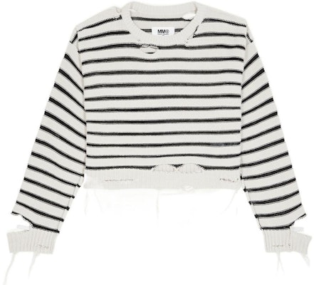 MM6 Maison Margiela 條紋長袖針織毛衣 休閒中性款式 S52GP0141S18192001F Buy MM6 Maison Margiela 條紋長袖針織毛衣 休閒中性款式 S52GP0141S18192001F