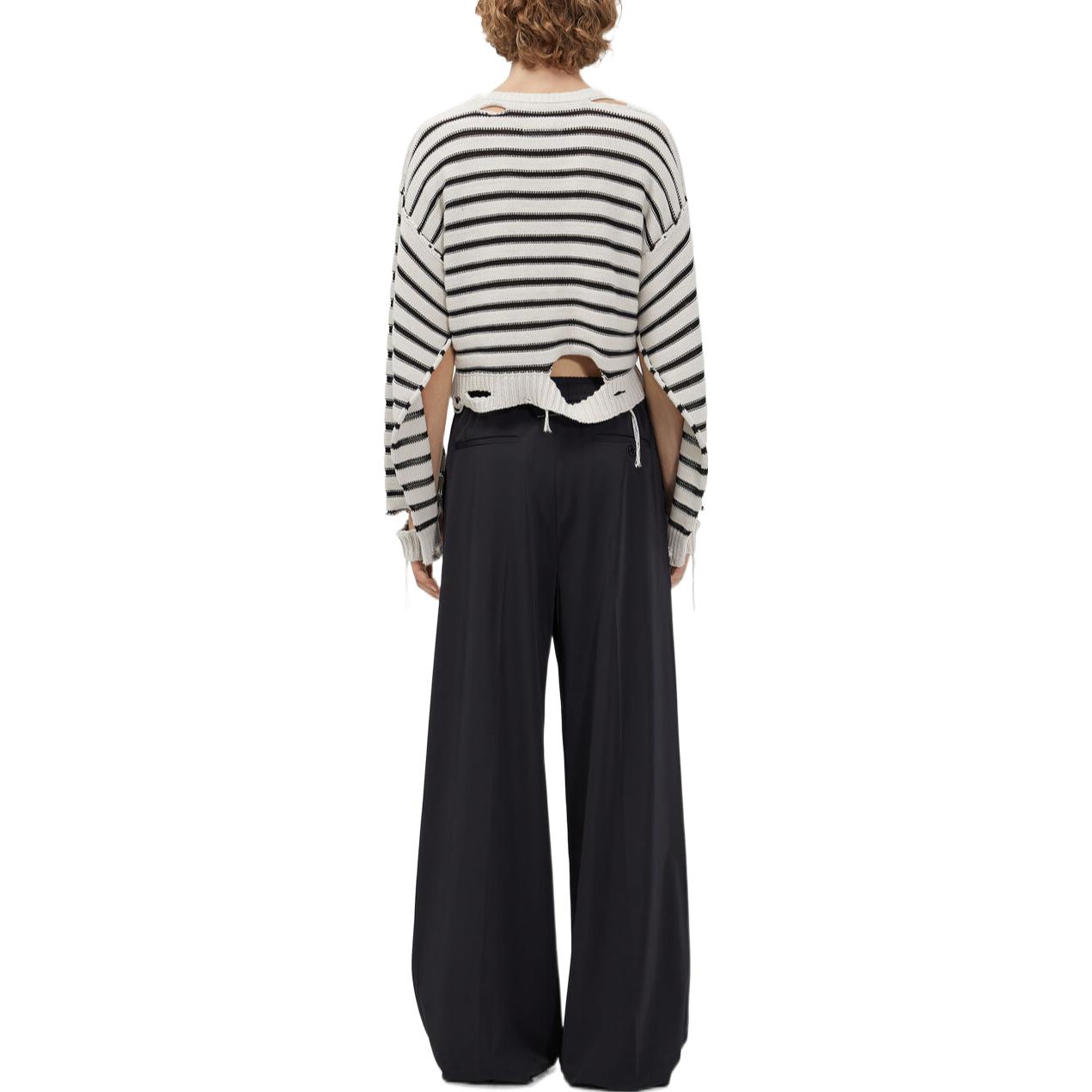 Shop MM6 Maison Margiela 條紋長袖針織毛衣 休閒中性款式 S52GP0141S18192001F