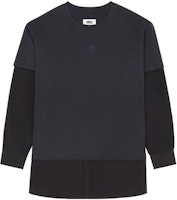 MM6 Maison Margiela Two-Tone Layered Long-Sleeve Shirt Black S52NH0007STJ381 MM6 Maison Margiela Two-Tone Layered Long-Sleeve Shirt Black S52NH0007STJ381