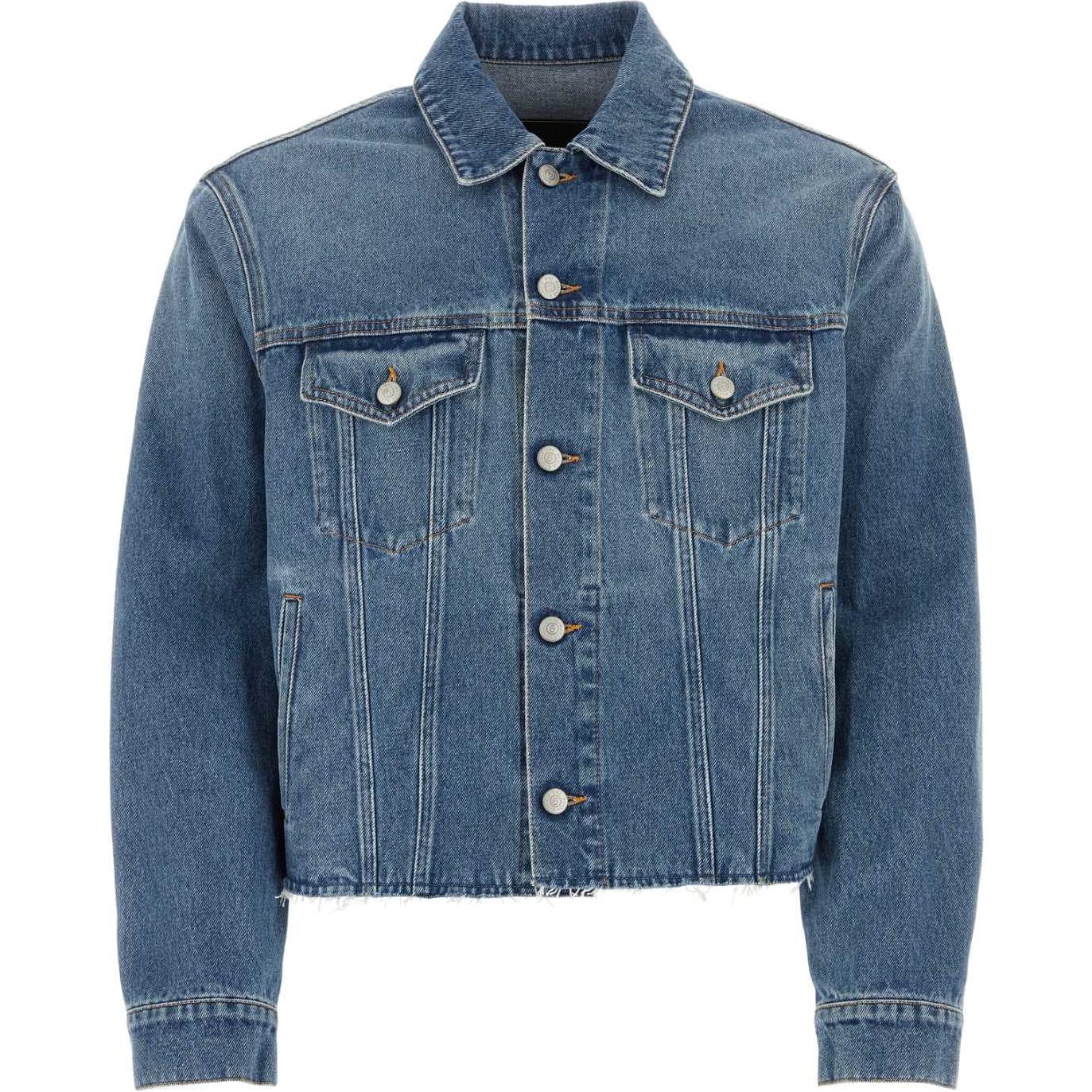 MM6 Maison Margiela Washed Denim Jacket  Blue Long Sleeve Button-Up SH0AM0026S30589965