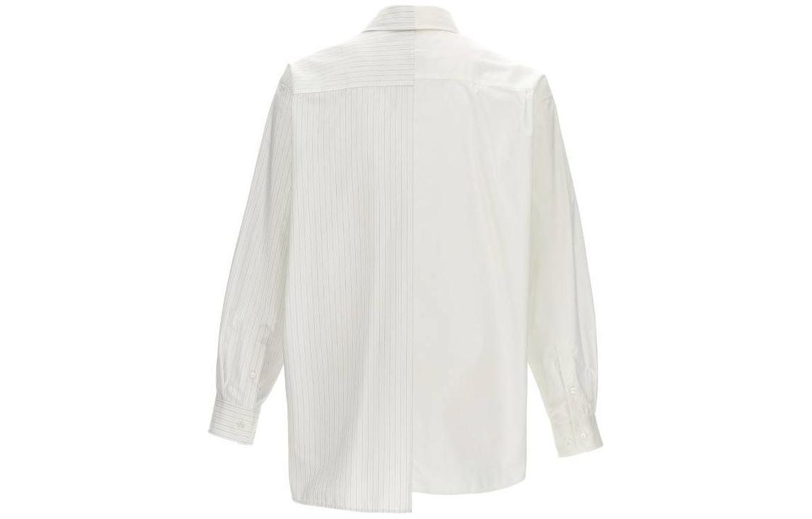 Lookbook MM6 메종 마르지엘라 화이트 스트라이프 칼라 버튼업 셔츠 유니섹스 긴팔 SH0DT0005STZ119961