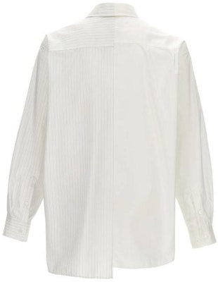 MM6 메종 마르지엘라 화이트 스트라이프 칼라 버튼업 셔츠 유니섹스 긴팔 SH0DT0005STZ119961 Lookbook MM6 메종 마르지엘라 화이트 스트라이프 칼라 버튼업 셔츠 유니섹스 긴팔 SH0DT0005STZ119961