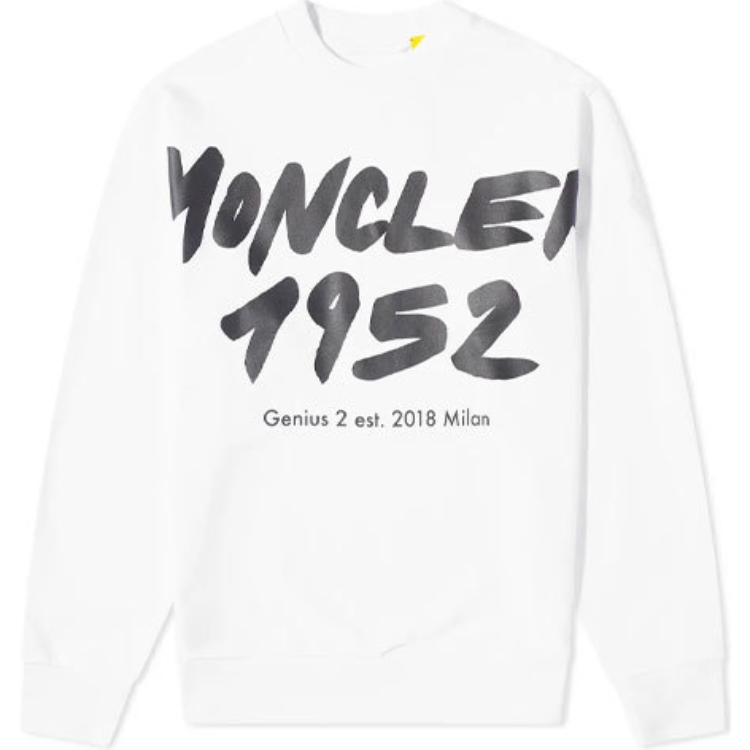 Moncler 1952 Logo Crewneck Sweatshirt White Men’s Long Sleeve 8098U8G00013001